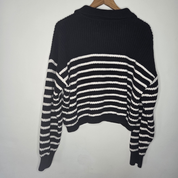 Madewell Black and White Striped Cardigan - Picture 6 of 6